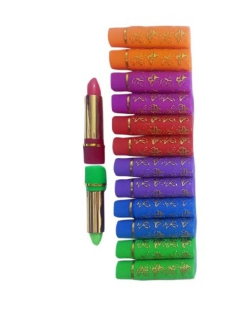 12 color matte cosmetic lipstick set