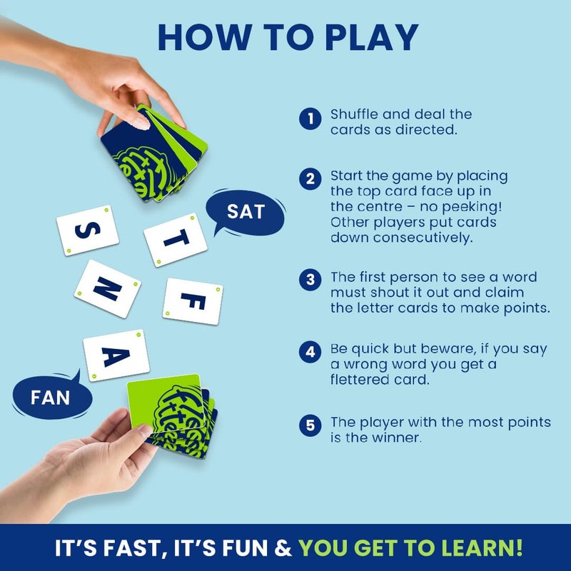 BINCA Fletter Word Games for Kids 8-12, Educational Card Games, Kids Birthday Party Favor, 8 Year Old Girl Birthday Gift, Fun Fast-Paced Vocabulary Challenge For Game Night, Travel Gifts Ages 8 9 10 Yrs - Image 4