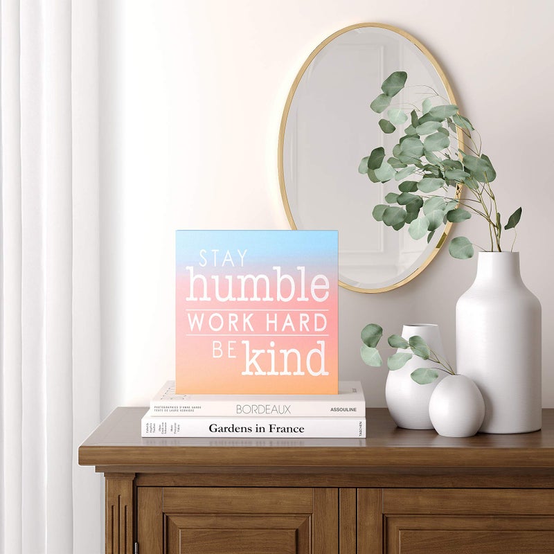Barnyard Designs Wooden Box Sign Motivational Desk Decor for Women Office, Bathroom Shelf Decoration, Inspirational Desk Decor (Humble Kind) - Image 3