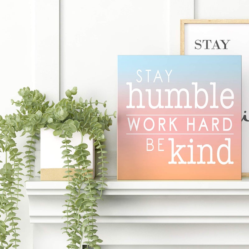Barnyard Designs Wooden Box Sign Motivational Desk Decor for Women Office, Bathroom Shelf Decoration, Inspirational Desk Decor (Humble Kind) - Image 2