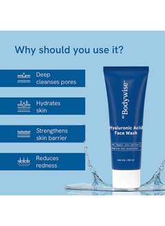 Be Bodywise Hyaluronic Acid Face Wash | With Allantoin, Niacinamide | Hydrates And Retains Moisture, Repairs Skin Barrier And Skin Elasticity | For Dry And Sensitive Skin  - Image 5
