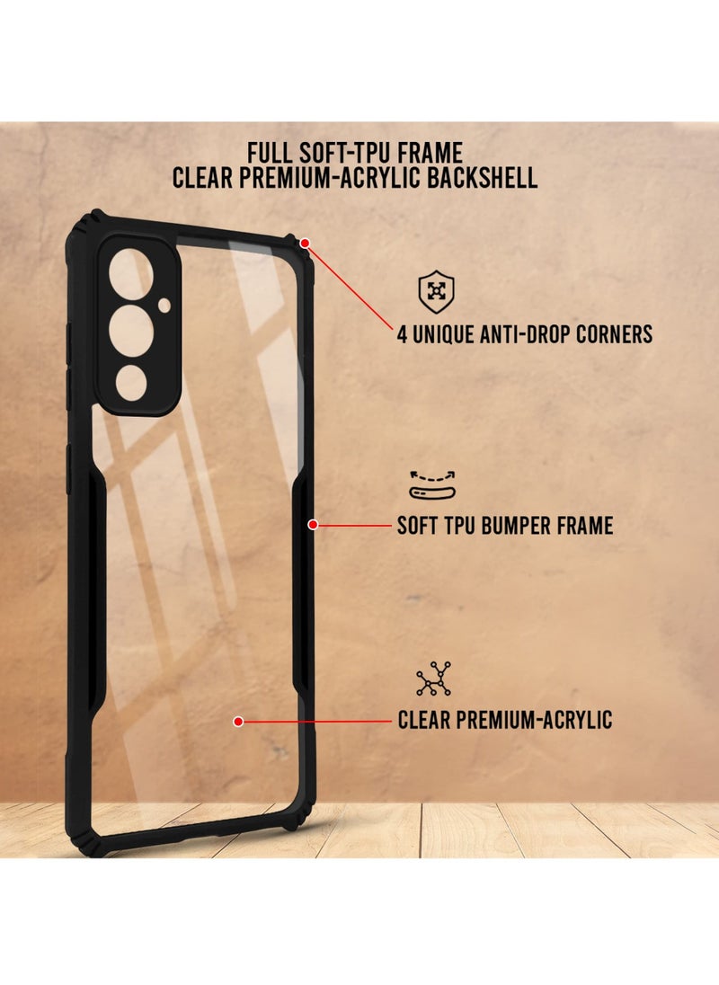 TECNO Pova 4 4G Black Mobile Phone Case Cover, Ultra-Thin Lightweight Cover Soft TPU Bumper + Acrylic Clear Back Case Cover  - Image 2