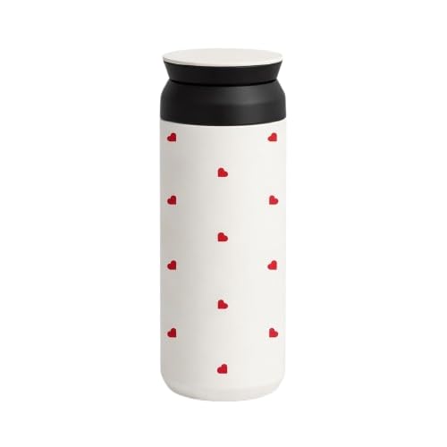 The Messy Corner Coffee Tumbler – Ivory Stainless Steel 350ml | Leak-Proof Insulated Travel Mug for Gym, Office & Vacation | 12hr Hot & 15hr Cold Retention | Hearts Print - Image 1