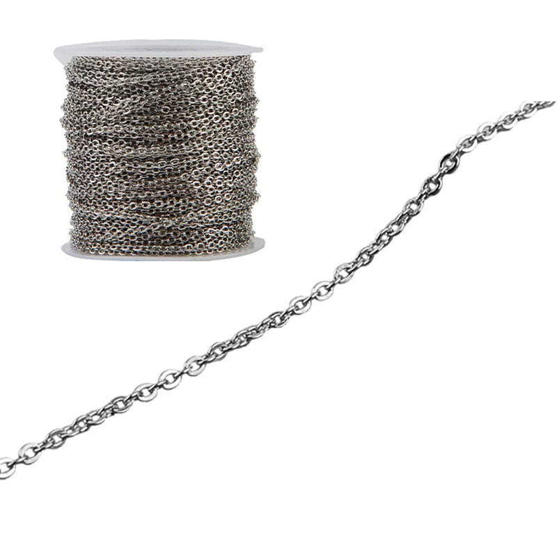 Silver Stainless Steel Jewelry Chain Necklace 0 6mm For Making Iron - Image 2