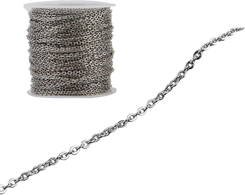 Silver Stainless Steel Jewelry Chain Necklace 0 6mm For Making Iron - Image 1