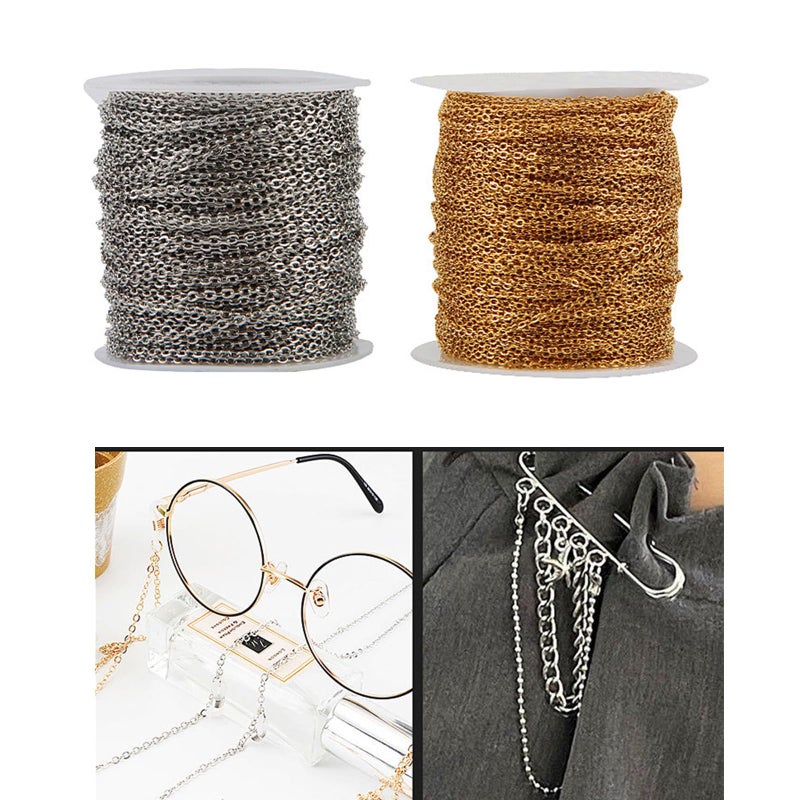 Silver Stainless Steel Jewelry Chain Necklace 0 6mm For Making Iron - Image 3