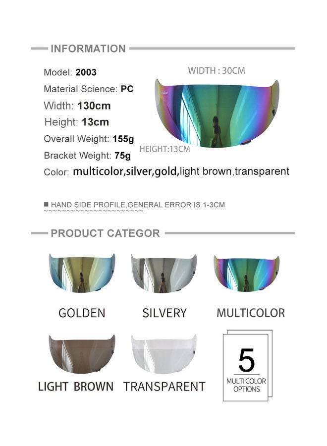 NIBEMINENT Motorcycle Anti-UV Anti-Scratch Wind Shield Helmet Lens Visor - Image 4