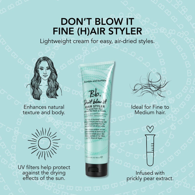 Bumble and bumble. Don't Blow It Fine (H)air Styler Air Dry Cream | For Fine to Medium Hair, 5 Fl Oz - Image 5
