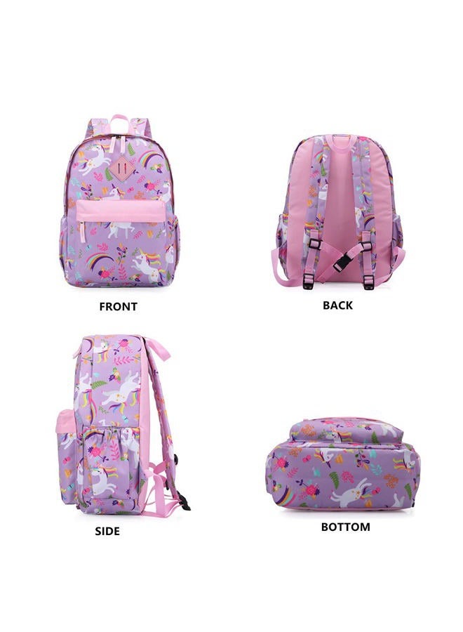 KK CRAFTS Preschool Backpack Kindergarten Little Kid Toddler School Backpacks for Boys and Girls with Chest Strap(Purple Unicorn) - Image 2