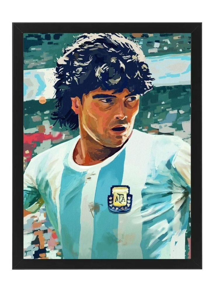 إم إي سي ورق حائط ملصق فني للحائط إطار كرة القدم لاعب دييجو مارادونا 30X40 سم - Image 1