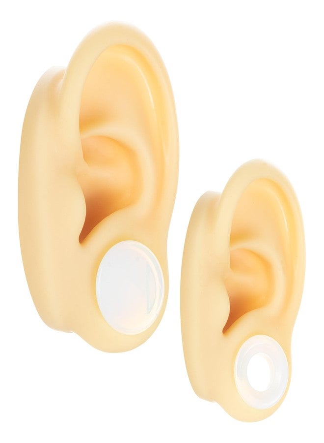 BAOSUOX Opal Ear Gauges Set (00G-1"), 4 Pack Glossy Solid Plugs & Hollow Tunnels, Synthetic Icy Blue Stone for Sensitive Ears (Gauge=1/2"(12mm)) - Image 5