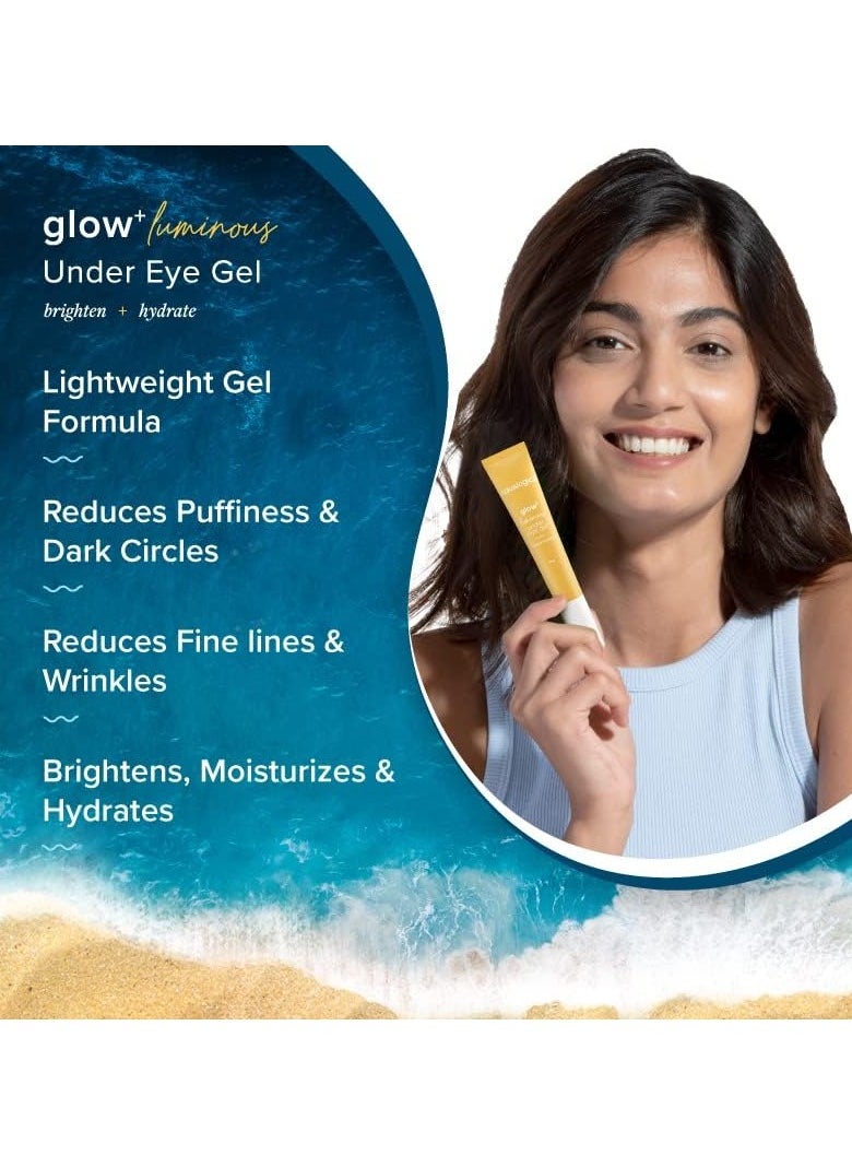 Aqualogica Aqualogica Glow Luminous Under Eye Cream with Papaya Vitamin C Under Eye Gel for Dark Circles Puffy Eyes 20g  - Image 3