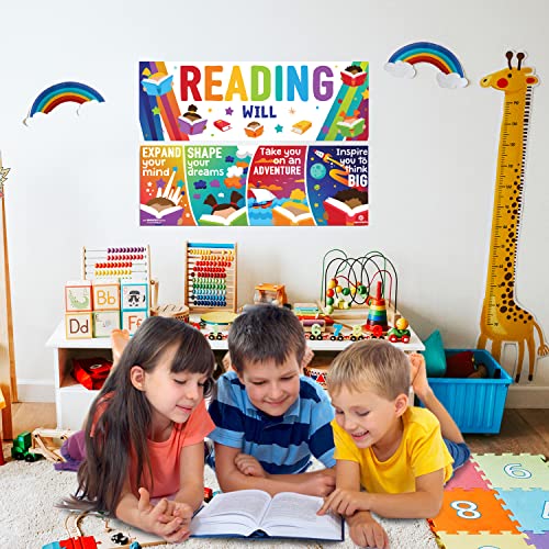 Sproutbrite Classroom Decorations - Reading Banner and Poster for Teachers - Bulletin Board and Wall Decor for Pre School, Elementary and Middle School Themes - Image 4