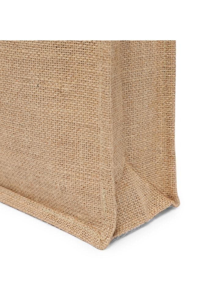 BYFT Laminated Jute Tote Bags with Gusset (Natural) Reusable Eco Friendly Shopping Bag (33.02 x 10.16 x 33.02 Cm) Set of 24 Pcs  - Image 3