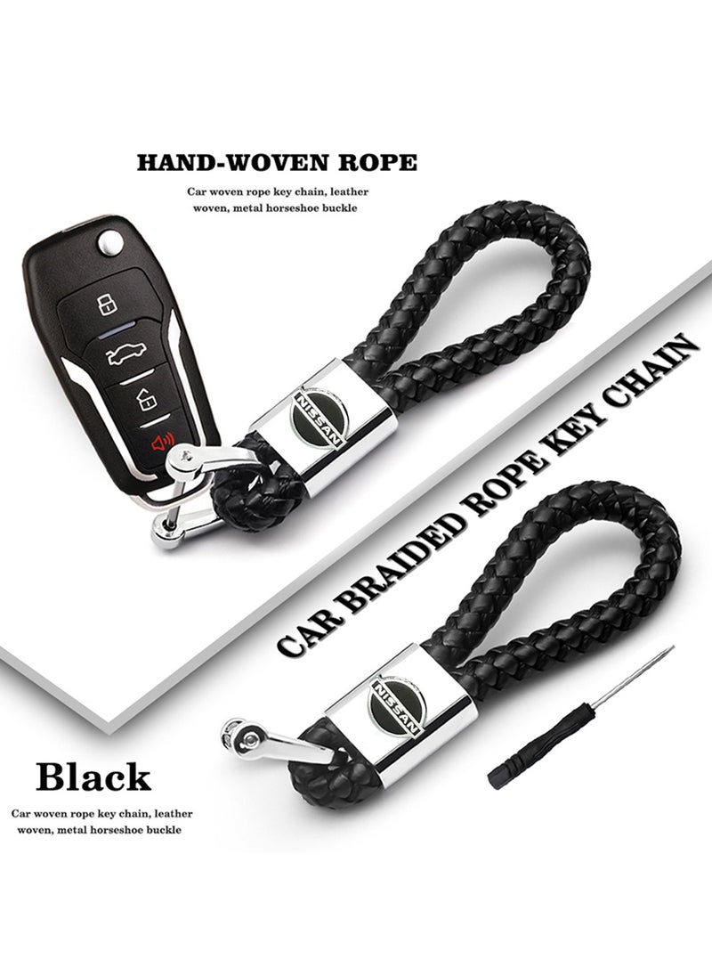 Nissan Screwing Type Lock Keychain NISSAN Name Car Keychain PU Leather Braided Key Chain For Vehicles/Home  - Image 5