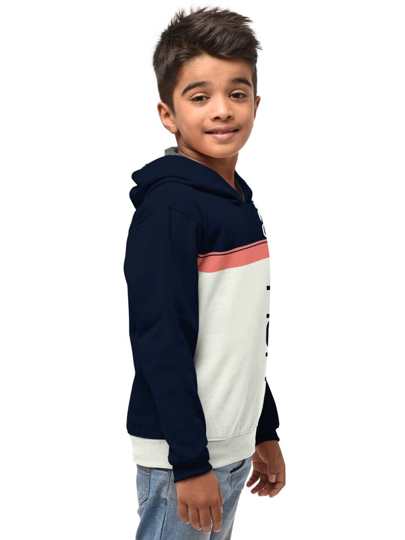 HELLCAT Boys Cotton Blend Hooded Neck Regular Fit Sweatshirt (HFT-S22HH2-H2_ON-$Parent_Petrol blue/Onion_5 Years-6 Years) - Image 2