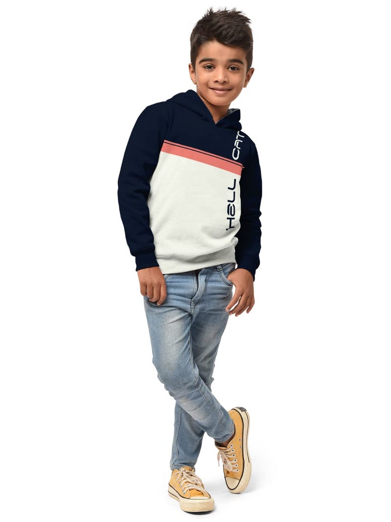 HELLCAT Boys Cotton Blend Hooded Neck Regular Fit Sweatshirt (HFT-S22HH2-H2_ON-$Parent_Petrol blue/Onion_5 Years-6 Years) - Image 4