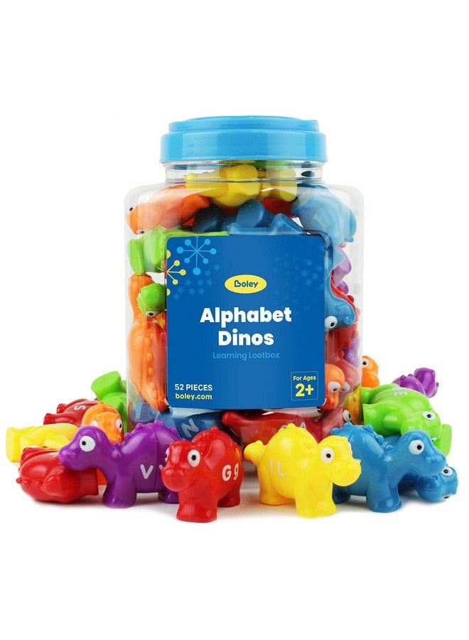 BOLEY Boley Educational Alphabet Dinosaur Toys for Toddlers - 52 Piece ABC Dinos Playset for Early Learning, Fine Motor Skills - Colorful Preschool Letter Puzzles for Kids Ages 2 and Up - Image 1