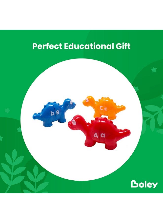 BOLEY Boley Educational Alphabet Dinosaur Toys for Toddlers - 52 Piece ABC Dinos Playset for Early Learning, Fine Motor Skills - Colorful Preschool Letter Puzzles for Kids Ages 2 and Up - Image 3