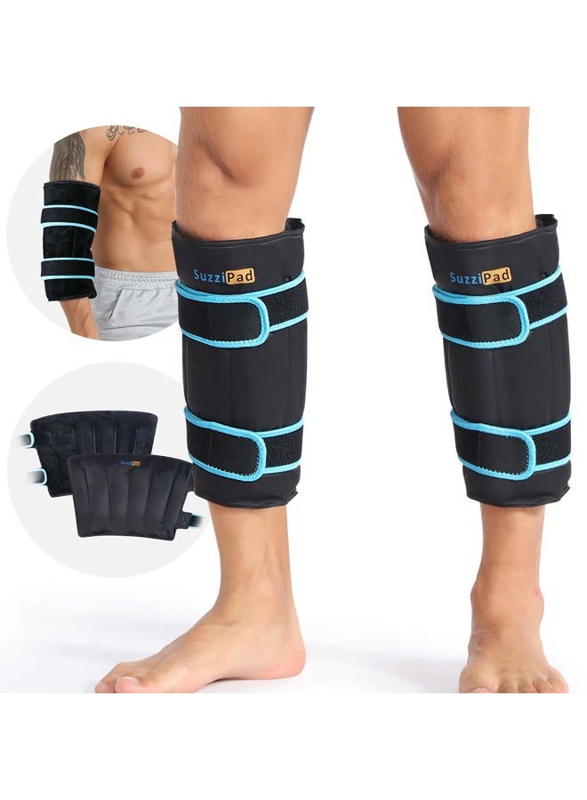 SUZZIPAD Shin Splint Reusable Ice Packs, Calf Gel Pack Wrap, Cold Compression Sleeve for Runner, Shank Splints Leg Support, Great Helpful to Muscle Discomfort (Pack of 2) - Image 1