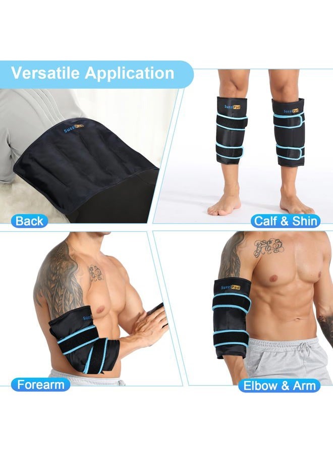 SUZZIPAD Shin Splint Reusable Ice Packs, Calf Gel Pack Wrap, Cold Compression Sleeve for Runner, Shank Splints Leg Support, Great Helpful to Muscle Discomfort (Pack of 2) - Image 2