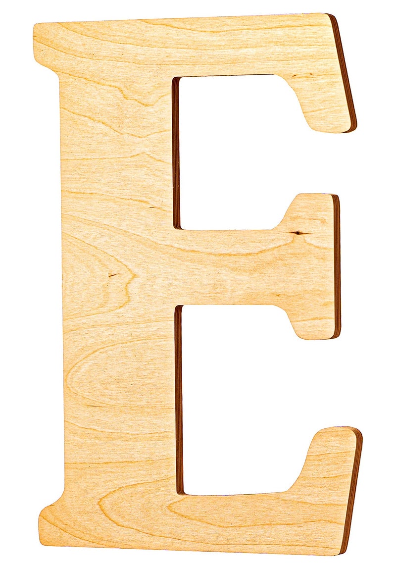 UNFINISHEDWOODCO UNFINISHEDWOODCO 23Inch Vintage Wood Letter E  Single Initial Wall Decor Monogram  Door Hanger Alphabet Wooden Decorative Letters for Baby Room 