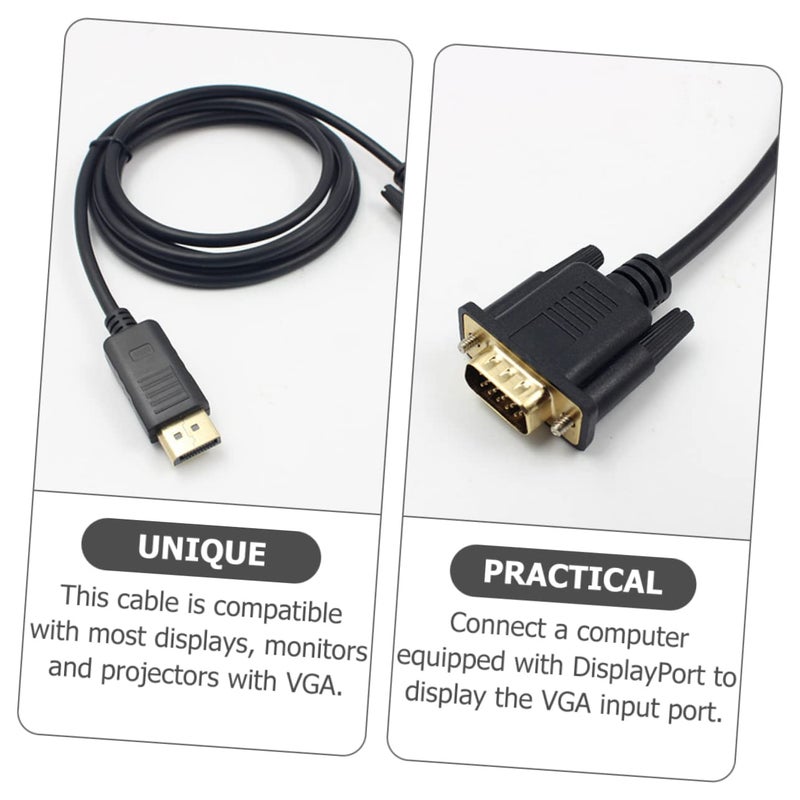 كابل Displayport إلى VGA مع زر تحرير سهل وموصل مطلي بالذهب للشاشة وجهاز العرض - Image 4
