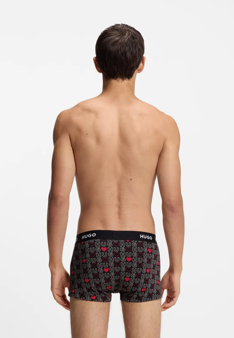 HUGO Patterned Three-pack of logo trunks in stretch cotton for Men | Best Price UAE