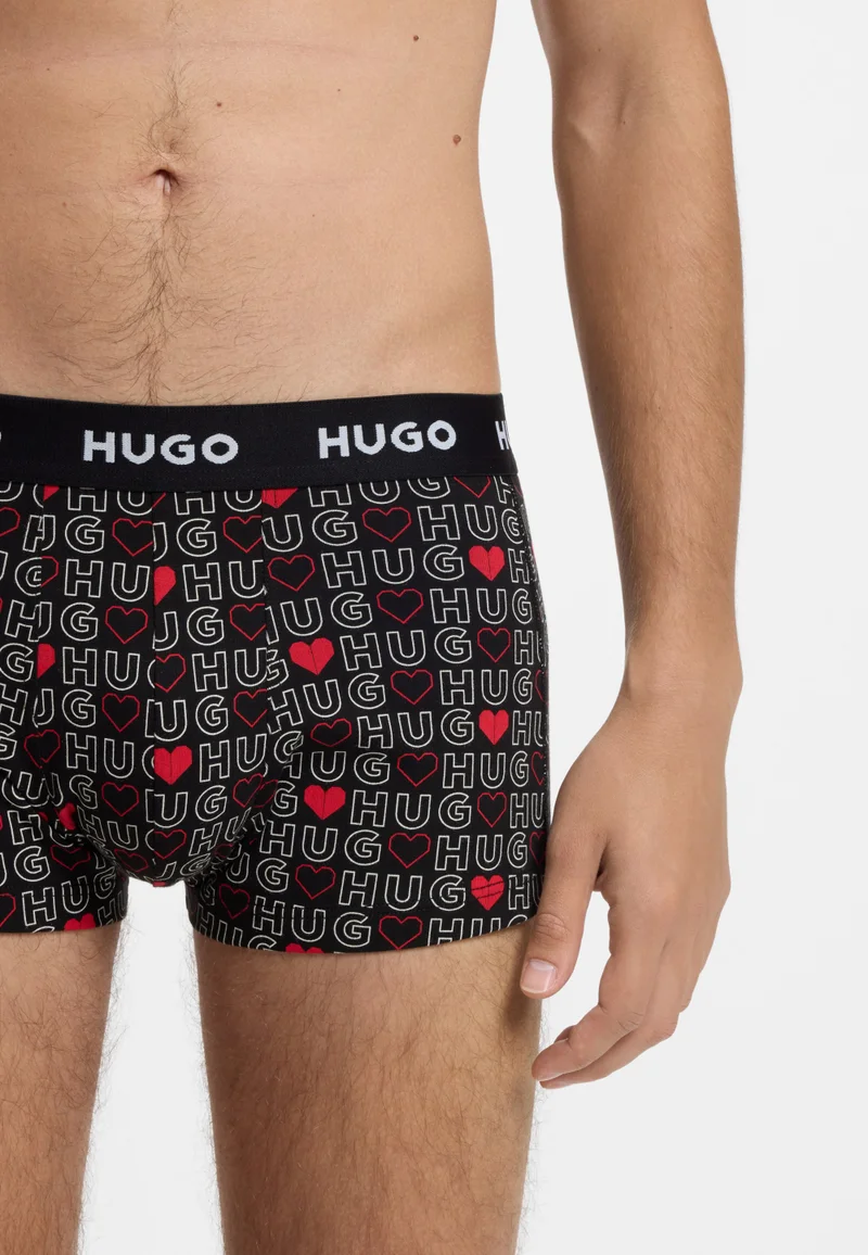 HUGO Patterned Three-pack of logo trunks in stretch cotton for Men | Best Price UAE