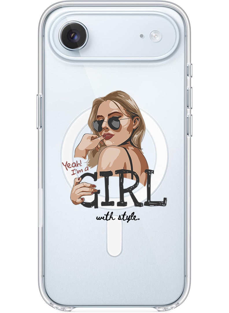 Theodor Magnetic Case for Apple iPhone 17 Air Compatible with MagSafe Wireless Charging, Shockproof Phone Bumper Cover - Girl with Style - Image 1