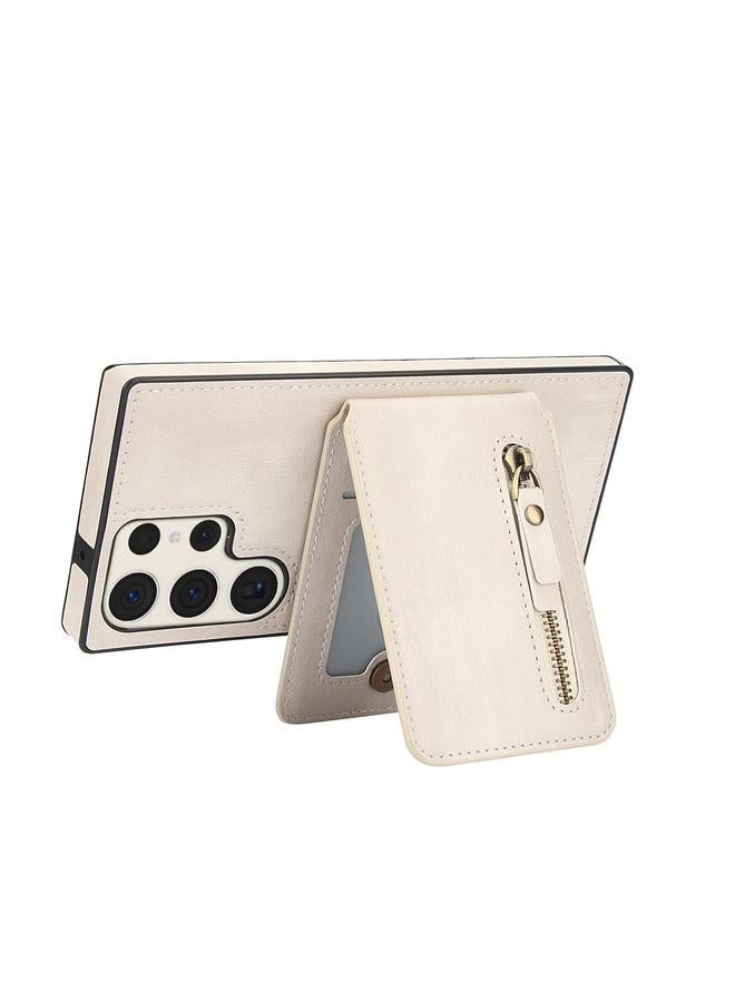 S-TOP Case For Samsung Galaxy S23 Ultra 5G Zipper Wallet Split MagSafe Leather Back Phone Case - Image 3