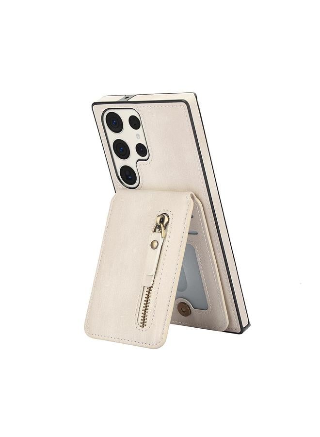 S-TOP Case For Samsung Galaxy S23 Ultra 5G Zipper Wallet Split MagSafe Leather Back Phone Case - Image 2