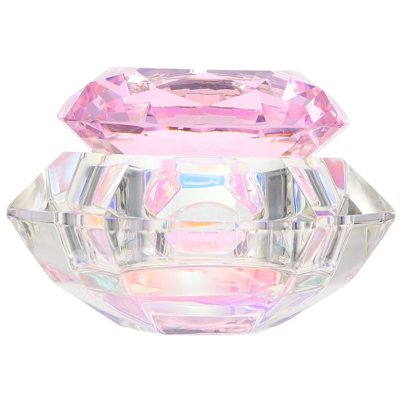 VICASKY Diamond Crystal Glass Nail Art Bowl Dish Acrylic Liquid Dappen Dish Glassware High Transparency Cup with Lid for Salon Use for Manicure and Nail Art for Women and Girls - Image 1