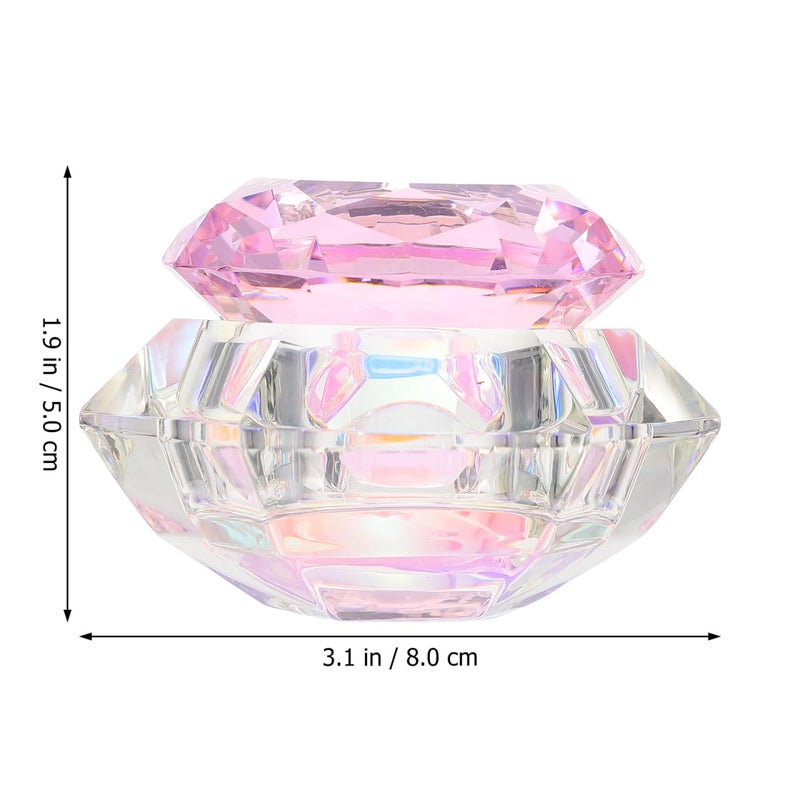 VICASKY Diamond Crystal Glass Nail Art Bowl Dish Acrylic Liquid Dappen Dish Glassware High Transparency Cup with Lid for Salon Use for Manicure and Nail Art for Women and Girls - Image 5