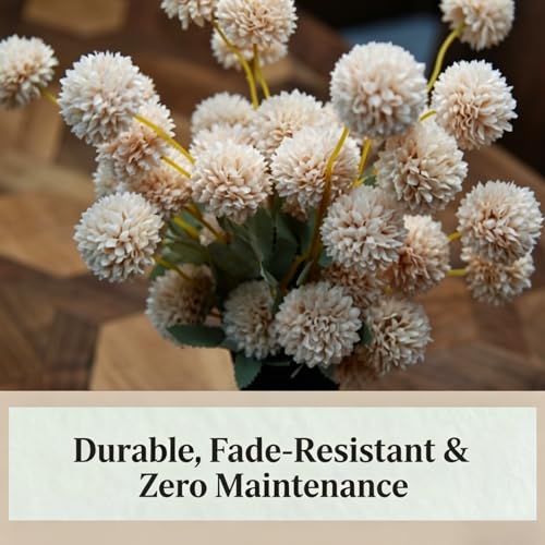 TBOHCRAFED Fake Flowers in Vase for Centerpieces, Faux Flowers in Modern Ceramic Vase Set of 3 with 8 Artificial Autumn Chrysanthemums Artificial Decorative Swags - Image 2