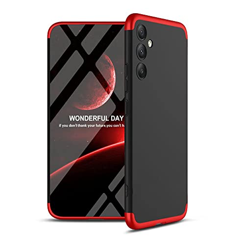 SPAZY CASE® Samsung Galaxy A15 5G Back Cover | Full Body 3 in 1 Slim Fit 360 Degree Protection Hybrid Hard Bumper Back Case Cover for Samsung Galaxy A15 5G - Black & Red - Image 1