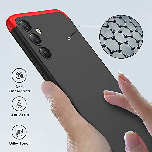 SPAZY CASE® Samsung Galaxy A15 5G Back Cover | Full Body 3 in 1 Slim Fit 360 Degree Protection Hybrid Hard Bumper Back Case Cover for Samsung Galaxy A15 5G - Black & Red - Image 2