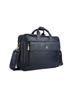 HAMMONDS FLYCATCHER HAMMONDS FLYCATCHER Genuine Leather Office Bag for Men, 15.6 Inch Leather Laptop Bag for Men, Adjustable Shoulder Strap, Multiple Compartments, Leather Bag for Men - 1 Year Warranty - Royal Blue  - Image 1
