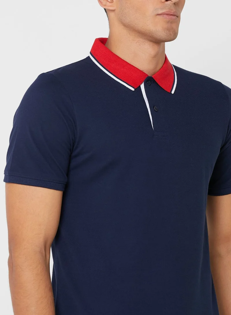 Seventy Five Jacquard Collar Polo Shirt