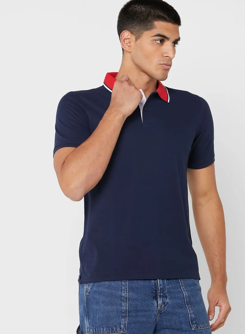 Seventy Five Jacquard Collar Polo Shirt