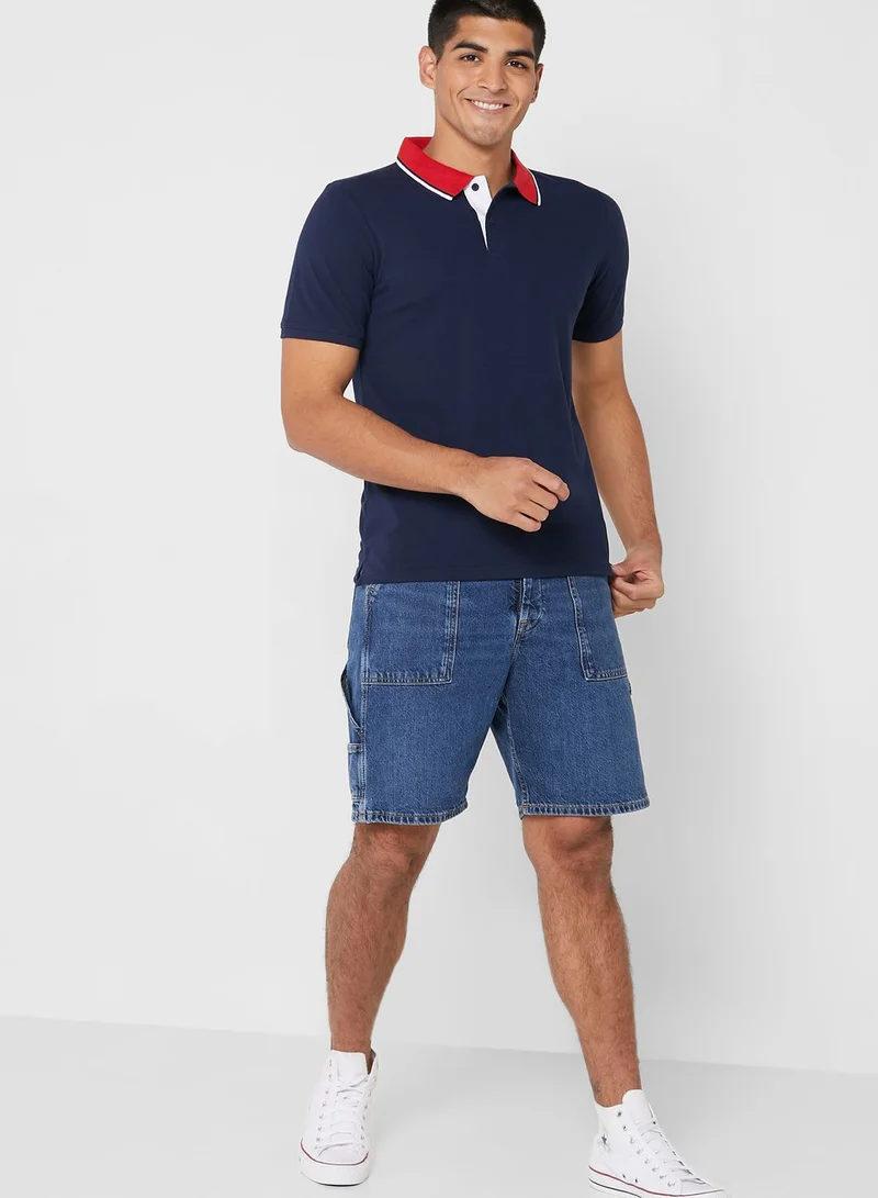 Seventy Five Jacquard Collar Polo Shirt