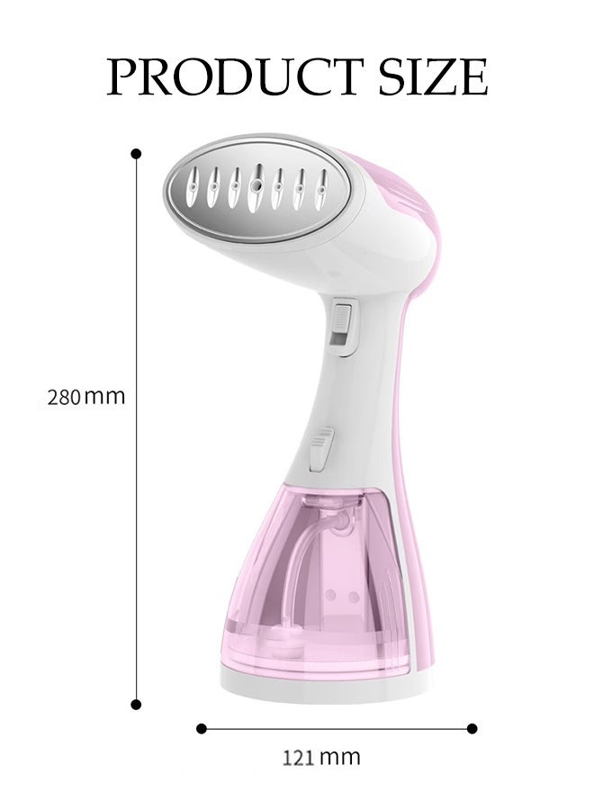 DUNISO Garment Steamer Iron，Handheld Garment Steamer，Portable Steam Iron，Space Saving，Leak Proof，for Home，Office & Travel，1500W 300ML，Pink - Image 2