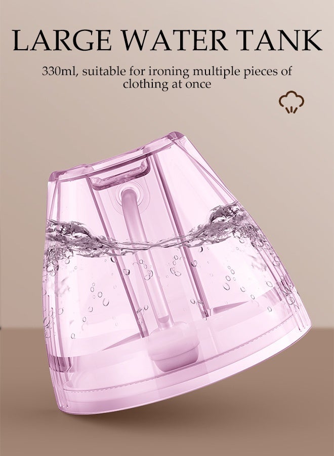DUNISO Garment Steamer Iron，Handheld Garment Steamer，Portable Steam Iron，Space Saving，Leak Proof，for Home，Office & Travel，1500W 300ML，Pink - Image 5