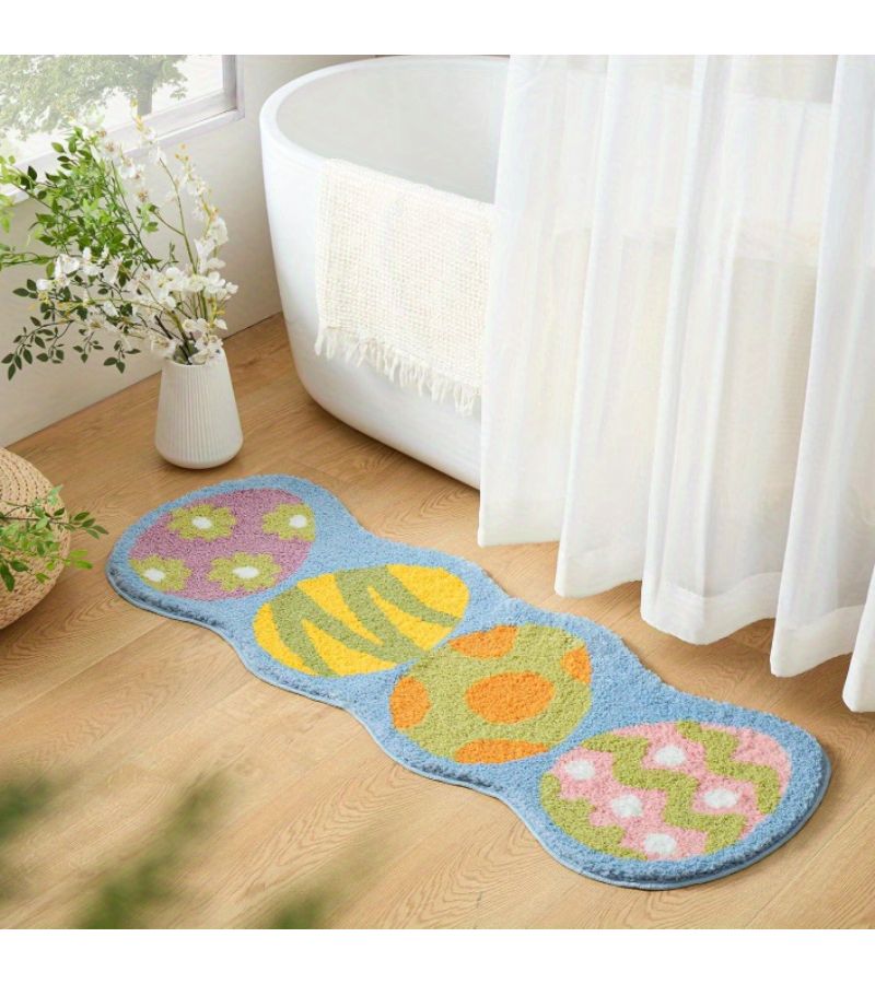 Envo 008 Creative Pattern Eggshell Fluffy Soft Carpet For Living Room Bedroom Indoor TPR Bottom 19 69 X 47 24 Inch - Image 2