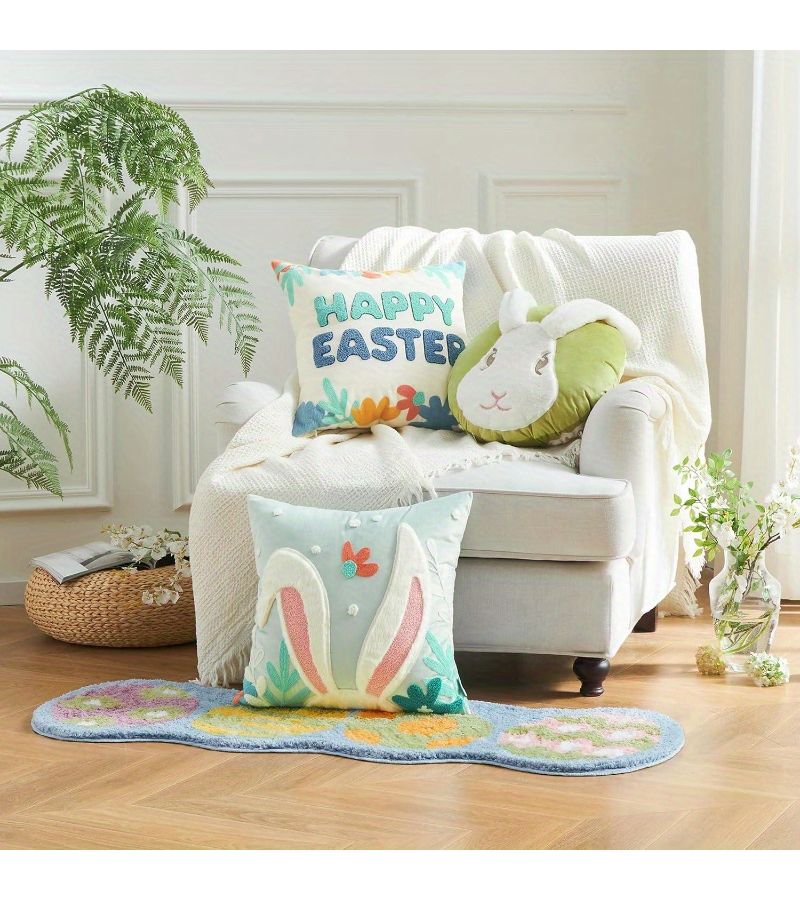 Envo 008 Creative Pattern Eggshell Fluffy Soft Carpet For Living Room Bedroom Indoor TPR Bottom 19 69 X 47 24 Inch - Image 5