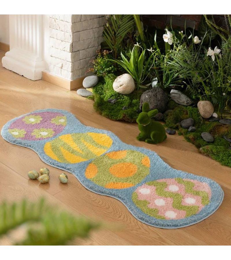 Envo 008 Creative Pattern Eggshell Fluffy Soft Carpet For Living Room Bedroom Indoor TPR Bottom 19 69 X 47 24 Inch - Image 1