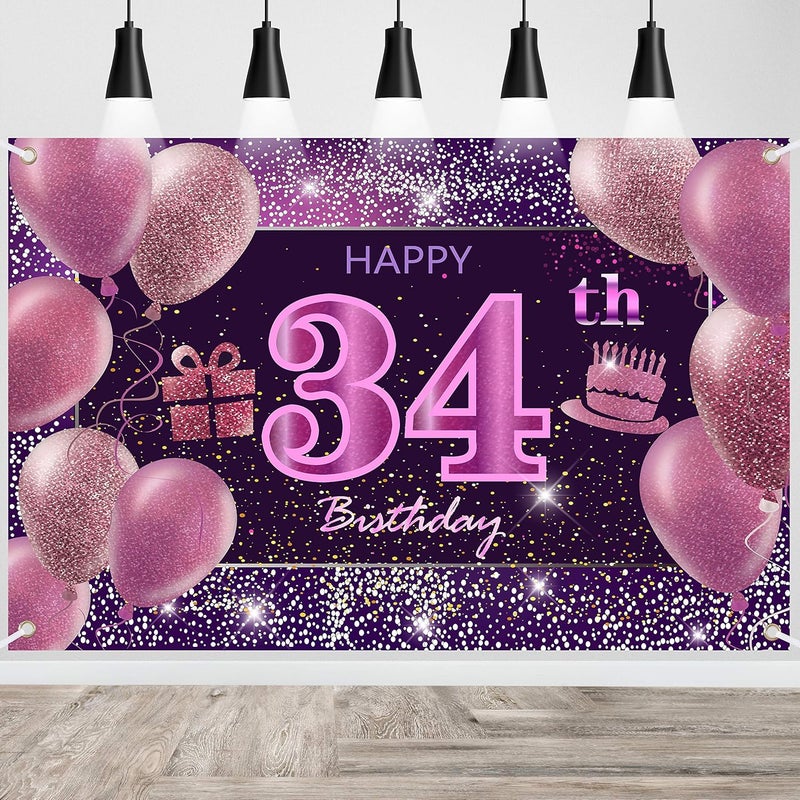 IMISI 34th Birthday Decorations Banner - Image 1