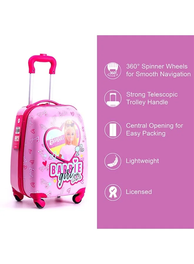 Trucare Barbie Kids Luggage Hardshell with Reusable Stickers 18 inches