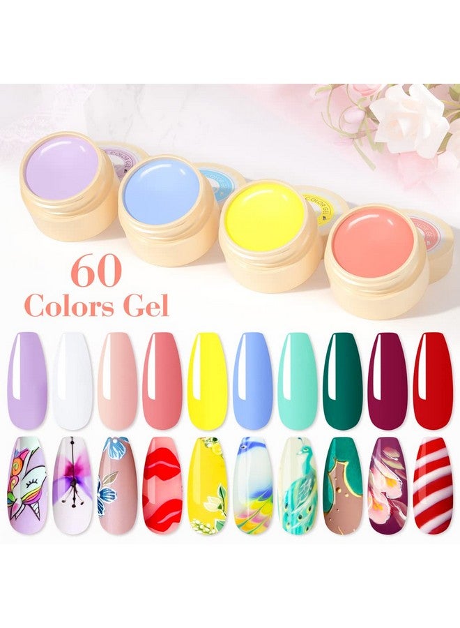 V VENALISA Venalisa Gel Paint For Nails Art Kit 60 Colors Solid Gel Polish Set Spider Painting Gel Nail Polish Nail Art Design For Starter Manicure Professional Nail Salon Diy At Home Gift For Her - Image 3