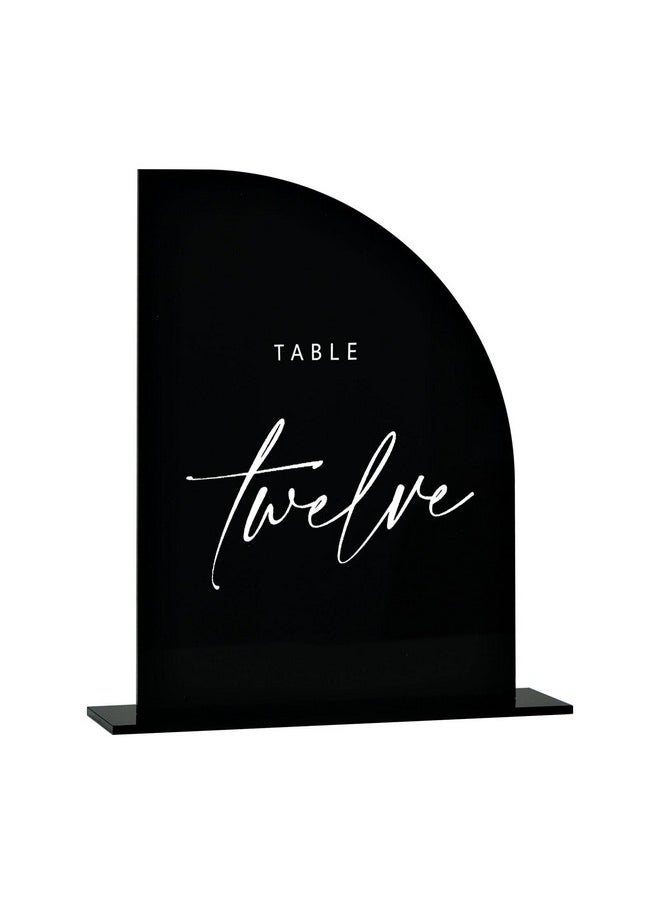 JINMURY JINMURY 10 Pack Black Acrylic Half Arch Sign with Stand | 5x7 Inch Half Arch Acrylic Blank Sign and Base, DIY Wedding Table Numbers, Wedding Signage, Events& Parties  - Image 1